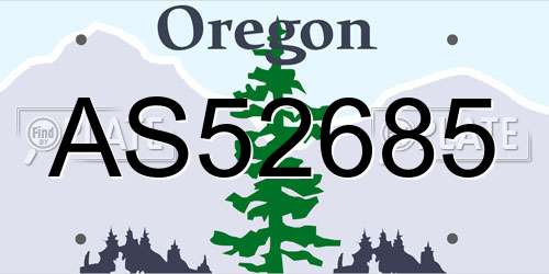 AS52685 Oregon License Plate