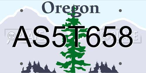 AS5T658 Oregon License Plate