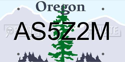 AS5Z2M Oregon License Plate