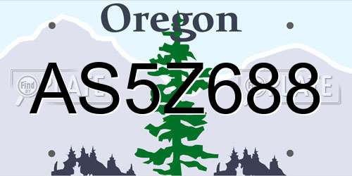 AS5Z688 Oregon License Plate