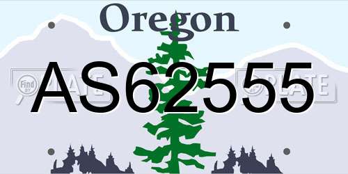 AS62555 Oregon License Plate
