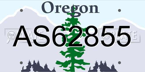 AS62855 Oregon License Plate
