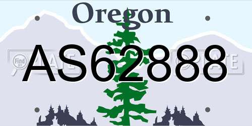 AS62888 Oregon License Plate