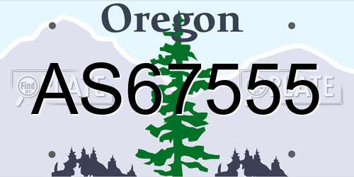 AS67555 Oregon License Plate