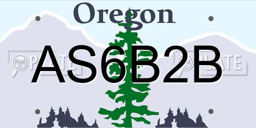 AS6B2B Oregon License Plate