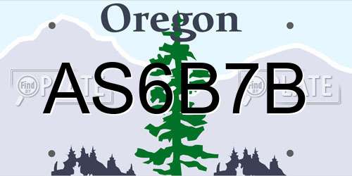 AS6B7B Oregon License Plate