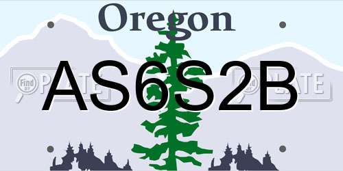 AS6S2B Oregon License Plate