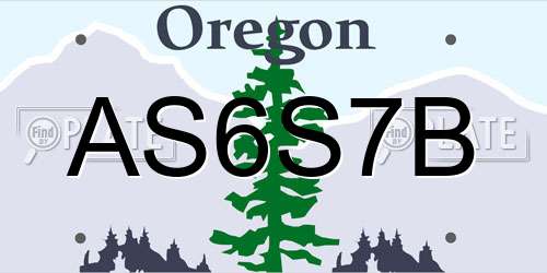 AS6S7B Oregon License Plate