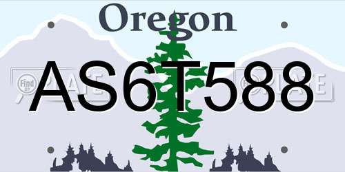 AS6T588 Oregon License Plate