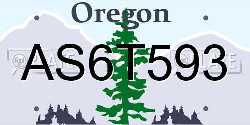 AS6T593 Oregon License Plate
