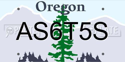 AS6T5S Oregon License Plate