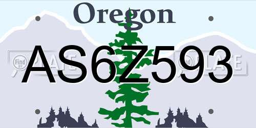 AS6Z593 Oregon License Plate