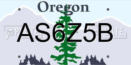 AS6Z5B Oregon License Plate