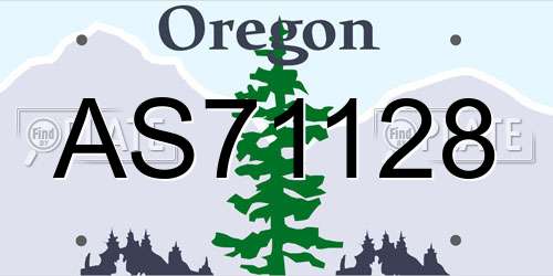 AS71128 Oregon License Plate