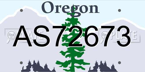 AS72673 Oregon License Plate