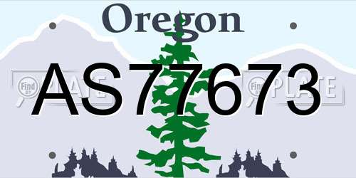 AS77673 Oregon License Plate