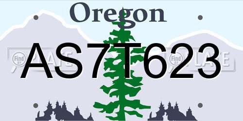 AS7T623 Oregon License Plate