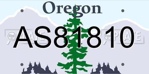 AS81810 Oregon License Plate