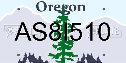 AS8I510 Oregon License Plate