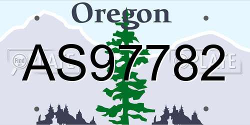 AS97782 Oregon License Plate