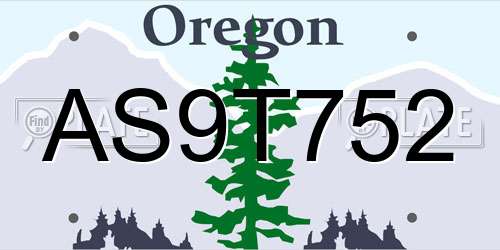 AS9T752 Oregon License Plate