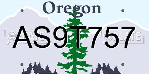 AS9T757 Oregon License Plate