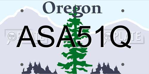ASA51Q Oregon License Plate