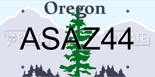 ASAZ44 Oregon License Plate