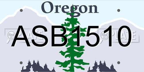 ASB1510 Oregon License Plate