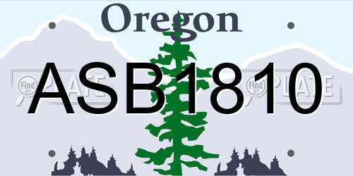 ASB1810 Oregon License Plate