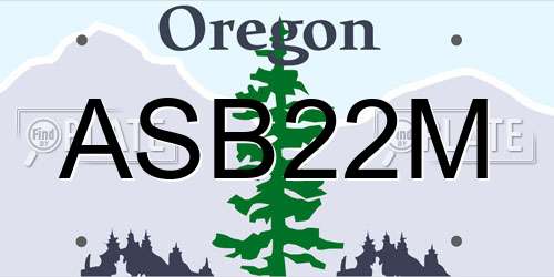 ASB22M Oregon License Plate