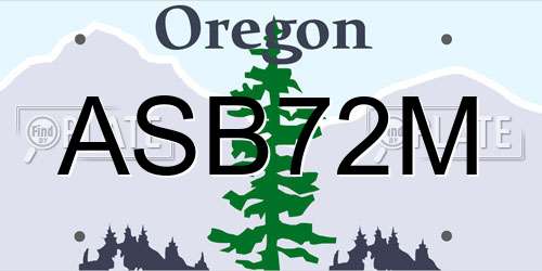 ASB72M Oregon License Plate
