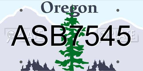 ASB7545 Oregon License Plate