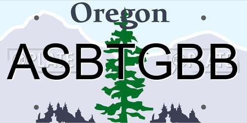 ASBTGBB Oregon License Plate