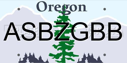 ASBZGBB Oregon License Plate