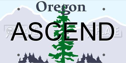 ASCEND Oregon License Plate