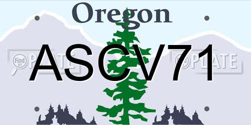 ASCV71 Oregon License Plate