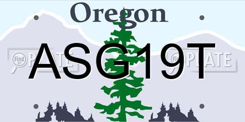 ASG19T Oregon License Plate