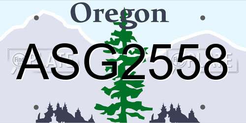 ASG2558 Oregon License Plate