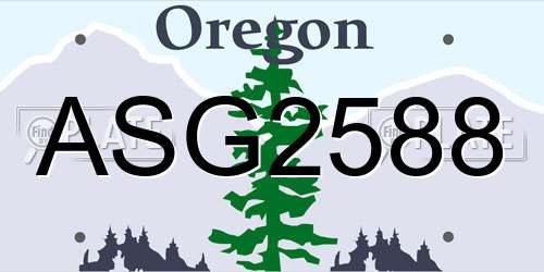 ASG2588 Oregon License Plate
