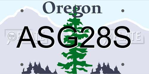 ASG28S Oregon License Plate