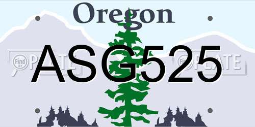 ASG525 Oregon License Plate