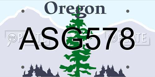 ASG578 Oregon License Plate