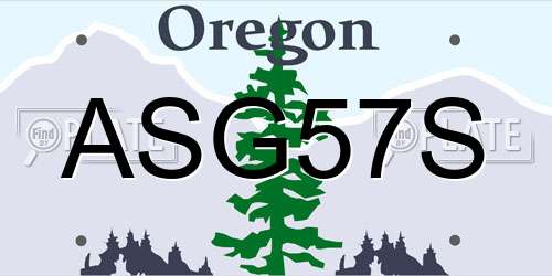 ASG57S Oregon License Plate