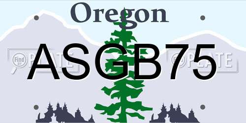 ASGB75 Oregon License Plate