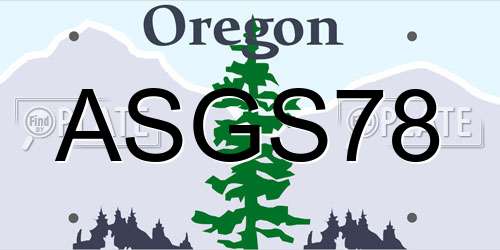 ASGS78 Oregon License Plate