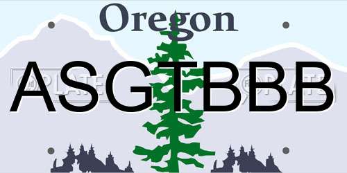 ASGTBBB Oregon License Plate