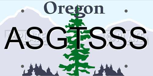 ASGTSSS Oregon License Plate