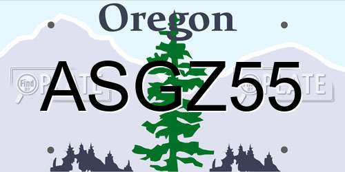 ASGZ55 Oregon License Plate