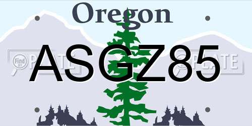 ASGZ85 Oregon License Plate